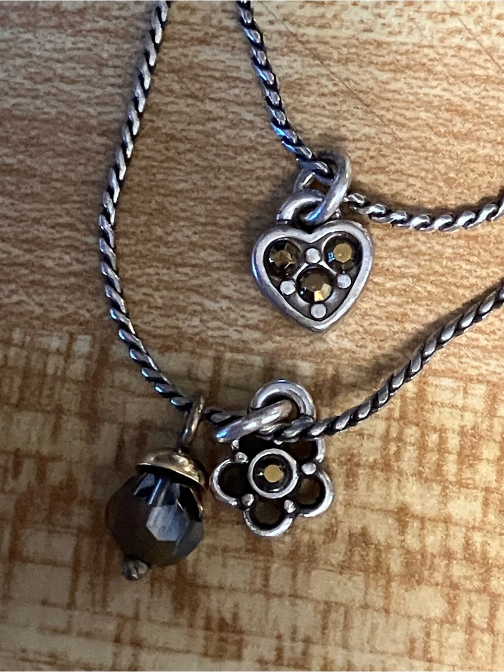 🌸Brighton ‘First Love’ Delicate Silver Heart & Flower Layered Necklace - Picture 2 of 4